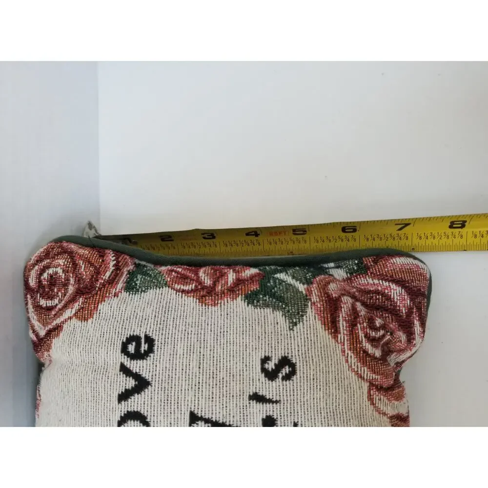 Decorative Throw Pillow Grandmother Small Green Floral Tapestry Heart